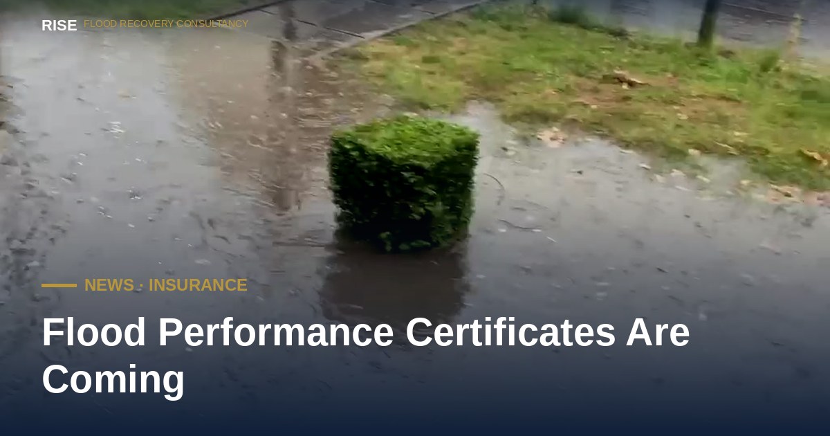 Flood Performance Certificates and insurance